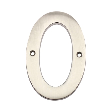Pamex 4in Heavy Duty House Number # 0 Satin Nickel Finish DD074S0SN
